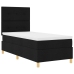 Estructura de Cama con Colchón Negro Tela 90 x 200 cm