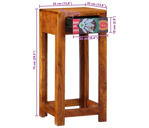 Soporte para Teléfono  35x35x75 cm de Madera Maciza de Acacia