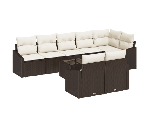 Conjunto de Sofá de Jardín Conjunto de 9 Beige, Marrón