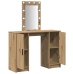 Mesa de Tocador  con Luces LED Roble Artesanal 102x33x135 cm