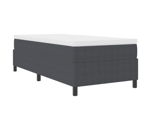 Cama Box Spring  Gris Oscuro 90x200 cm Tela de Pana