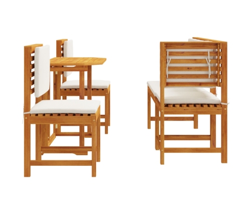 Conjunto de Comedor de Jardín de 5 Piezas de Madera Maciza de Acacia