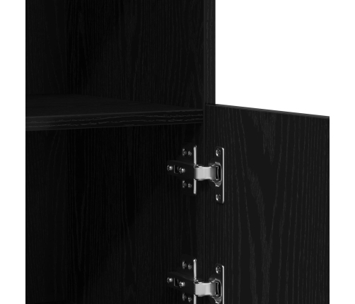 Aparador  con Luces LED Roble Negro 81x37x67 cm