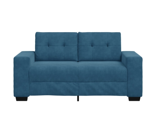 Sofá Loveseat  Azul 120 cm de Terciopelo