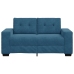 Sofá Loveseat  Azul 120 cm de Terciopelo