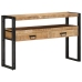 Mesas Auxiliares  Negras 120x33x75 cm de Madera Maciza de Mango y Metal