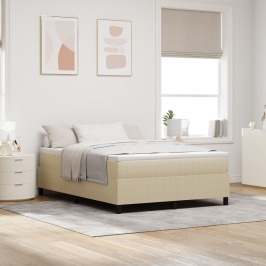 Cama Box Spring  con Colchón Verde Claro Gris 160x200 cm Tela de Corduroy