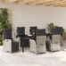 Conjunto de Jardín de 7 Piezas Gris Claro Ratán Polimérico