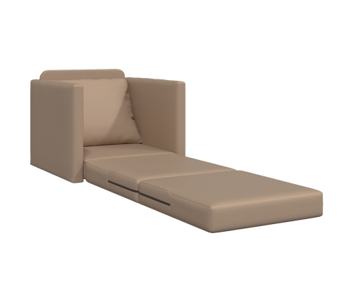 Sofá cama  2 en 1 Cappuccino 74x77x81 cm de cuero sintético