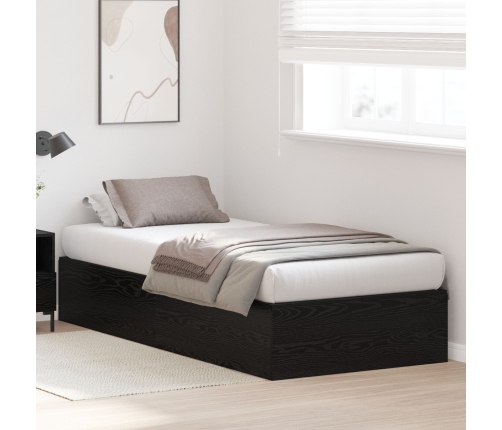 Estructura de Cama  Roble Negro 75x190 cm Madera Fina
