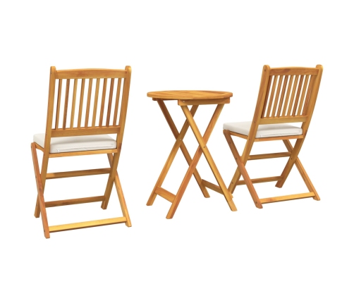 Set de Bistro de Jardín de 3 Piezas  en Madera Sólida de Acacia