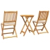 Set de Bistro de Jardín de 3 Piezas  en Madera Sólida de Acacia