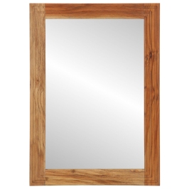 Espejo de baño  50x70x3 cm de madera maciza de acacia
