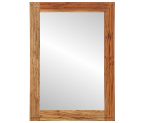 Espejo de baño  50x70x3 cm de madera maciza de acacia