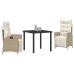 Juego de Comedor de Jardín de 3 Piezas Poliratán Beige