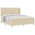 Cama Box Spring Crema con Colchón, 180x200 cm de Tela