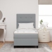 Cama con box spring  con colchón gris claro 90x200 cm tela