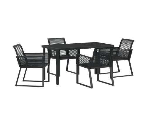 Juego de Comedor de Jardín  de 5 Piezas Ratán Negro