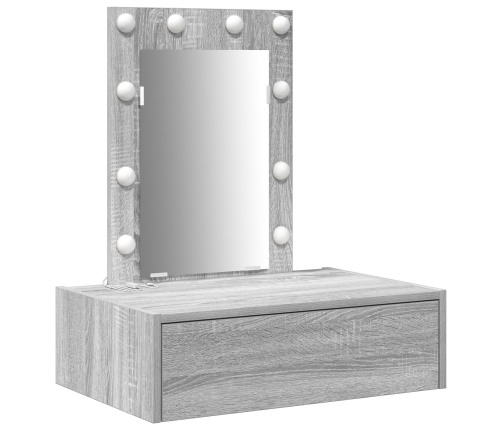 Mesa de tocador colgante  con luces LED Gris Sonoma