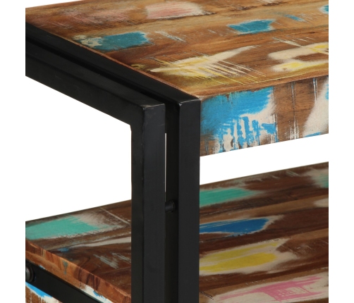 Mesas Auxiliares  Multicolor 90x33x75 cm de Madera Sólida Recuperada y Metal