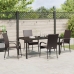 Set de comedor de jardín de 5 piezas Marrón Poliratán
