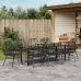 Set de Comedor de Jardín de 9 Piezas Negro Poliratán