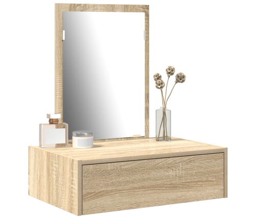 Mesa de tocador colgante de roble Sonoma 60x40x70 cm