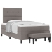 Cama Box Spring  con Colchón y Banco Taupe 120x200 cm Tela
