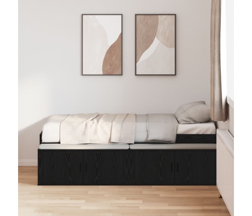 Estructura de Cama de Almacenamiento  Roble Negro 80x200 cm
