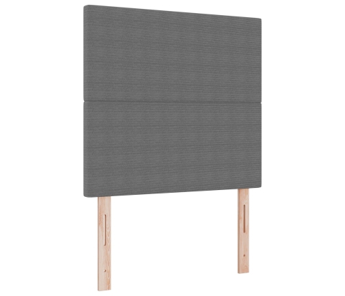 Cama con Base Tapizada  con Colchón Gris Claro 90x200 cm Tela de Terciopelo