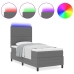 Cama con Resorte  con Colchón y Luz LED Gris 90x200 cm Tela de Corduroy