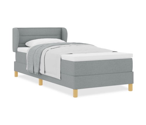 Cama Box Spring  con Colchón Gris Claro 90x200 cm Tela