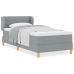 Cama Box Spring  con Colchón Gris Claro 90x200 cm Tela
