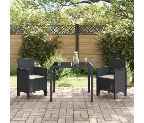 Silla de jardín  Set de 2 Antracita, Crema Poliratán Estándar