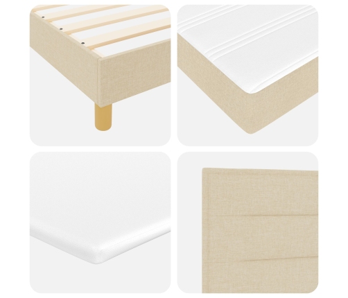 Cama con Box Spring y Colchón Crema 140x190 cm Tela