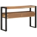 Mesas Auxiliares  Negras 120x33x75 cm de Madera Maciza de Acacia y Metal
