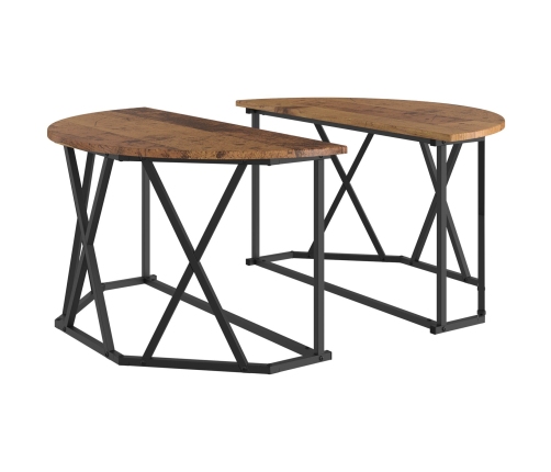 Mesa de café  de madera vieja 80x80x42 cm de madera compuesta