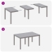Juego de Comedor de Jardín de 7 Piezas con Cojines Gris Claro Poly Rattan