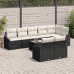 Conjunto de Sofá Jardín  Set de 9 Negro, Crema Ratan Polimérico