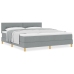 Cama de Somier con Colchón Gris Claro 180x200 cm Tela