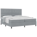 Cama de Resortes con Colchón Gris Claro 200x200 cm Tela