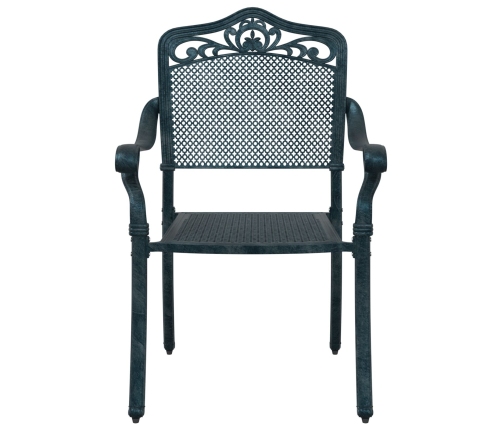 Set de Bistro de Jardín de 3 Piezas  Verde de Aluminio Fundido