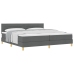 Cama Box Spring  con Colchón Gris Oscuro 200x200 cm Tela