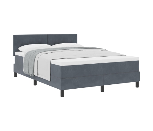 Cama con Somier  y Colchón Gris Oscuro 160x200 cm Terciopelo