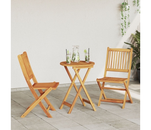 Conjunto de Bistro de Jardín de 3 Piezas  de Madera Sólida de Acacia