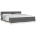 Cama con Base de Muelles con Colchón Gris Oscuro 200x200 cm Tela