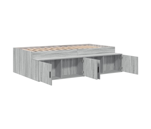 Estructura de cama de almacenamiento gris sonoma 75x190 cm