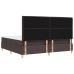 Cama con Box Spring  Marrón Oscuro 200x200 cm Tela