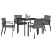 Juego de Comedor de Jardín de 5 Piezas Gris Poliratán