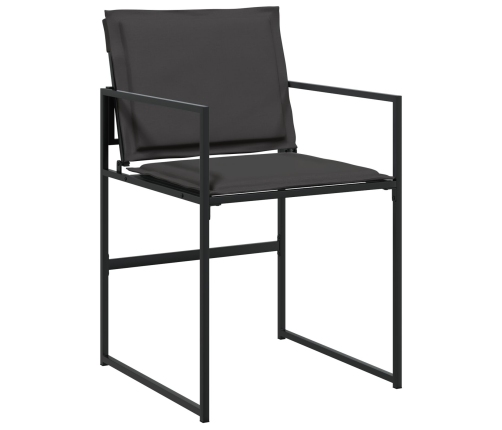Conjunto de Comedor de Jardín de 5 Piezas con Cojines Negro Textileno y Acero
